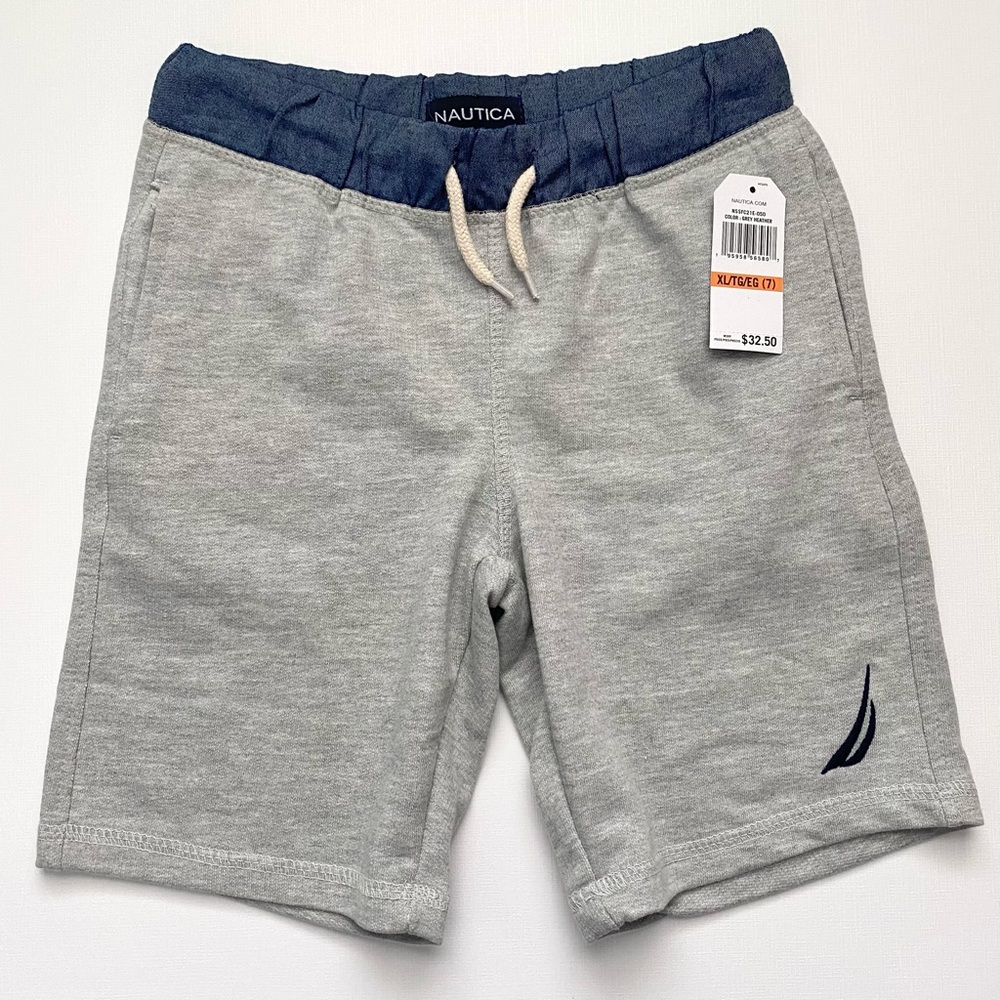 NWOT Nautica Boys Grey Heather Sweat Shorts